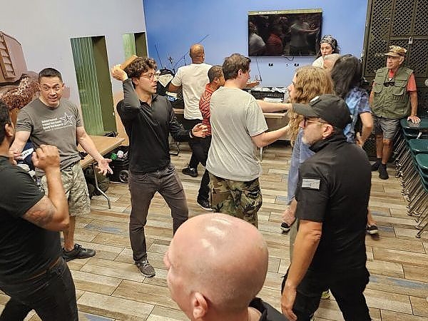 Participants engaged in a tactical training session indoors at 3B Tactical in Miami, FL